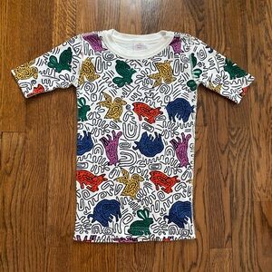 Hanna Andersson Forest Radicals Pajama Top  Short Sleeve Size 10 140cm PJ Shirt